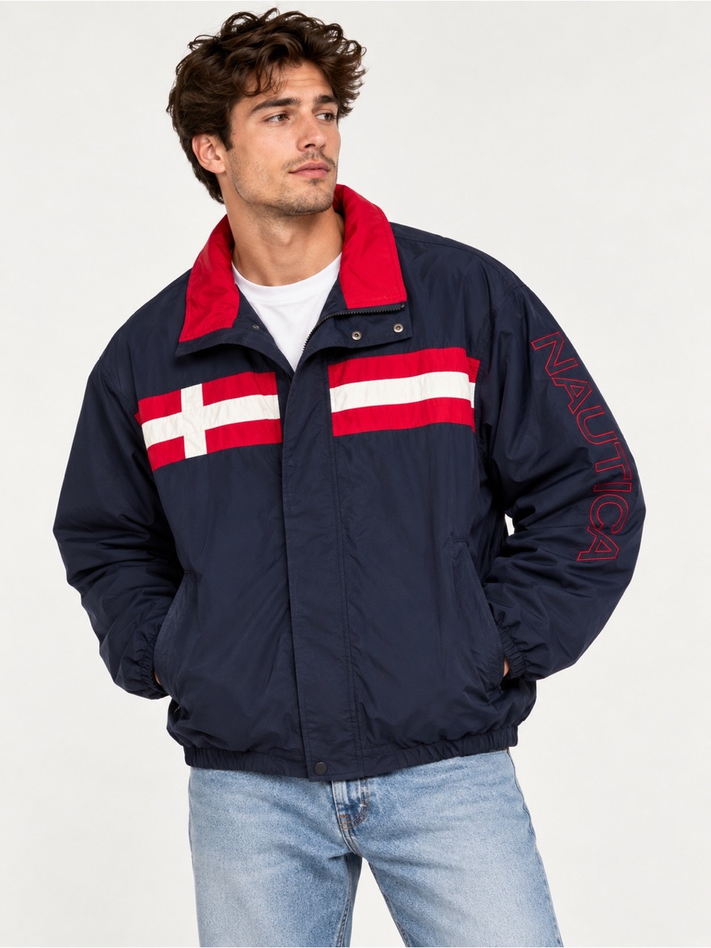 Vintage Nautica Competition Sailing Jacket XL 90s Colorblock